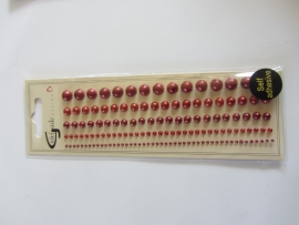 Halve parels, 2-8 mm rood zelfklevend