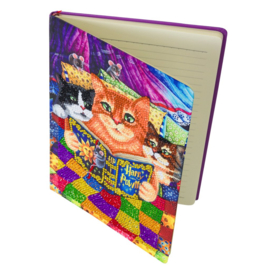 Crystal Art Notebook Kitten Bedtime