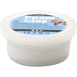 Foam Clay glitter wit 35 gram