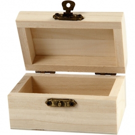 Houten mini schatkistje