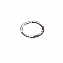 Ring ovaal 1 mm, verzilverd per 40 stuks
