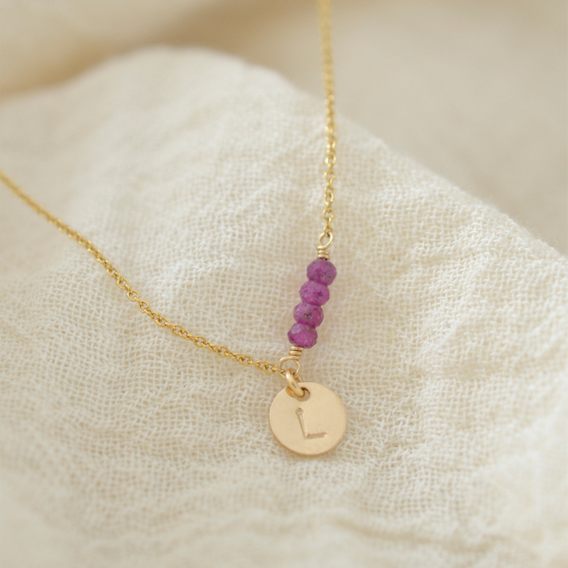 Birth Stone Initial - Divers | Ketting - 14kt Gold Filled