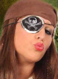 Piraten ooglapje met pailletten rand