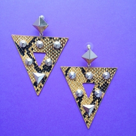 Snake Skin Triangle Earrings