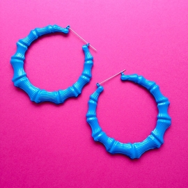 Bamboo blue earrings