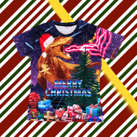 Merry Christmas T-shirt Dinosaur