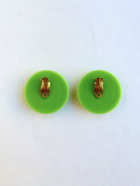 green vintage 80s earrings