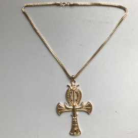 Ankh /Snake Egyptian Goldtone Necklace