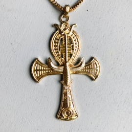 Ankh /Snake Egyptian Goldtone Necklace