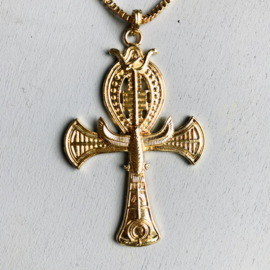 Ankh /Eagle Egyptian Goldtone Necklace