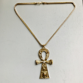 Ankh Egyptian Goldtone Necklace