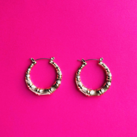Bamboo gold earrings small