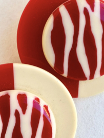 red and white vintage clip on