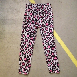 Silky Leopard Print Loose-fit Trousers