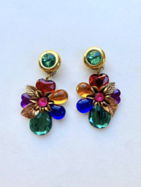 vintage flower 80s earrings