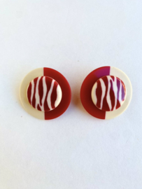 red and white vintage clip on