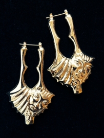 Fragmented Face Gold Earrings