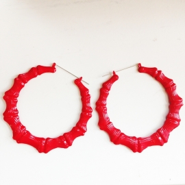 Red Bamboo Earrings XL