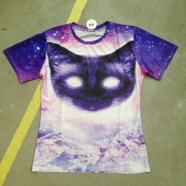 Laser Eyes Cat Purple T-Shirt