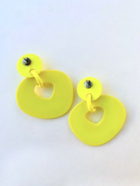 yellow disco earrings
