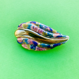 Abstract gold colorful brooch