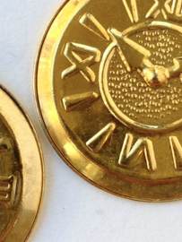 gold clock earrings