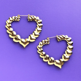 Heart Gold Hoop Earrings