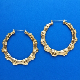 Bamboo Earrings Gold XL