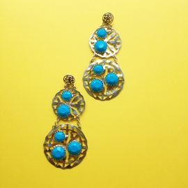 Blue stones silver earrings