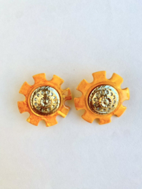 gold orange vintage earrings