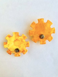 gold orange vintage earrings