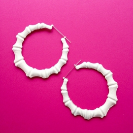 White Bamboo Earrings
