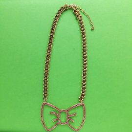 Hello Kitty Pink Bow Chain Necklace