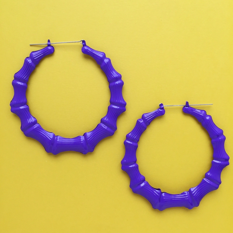Bamboo Earrings Purple XL