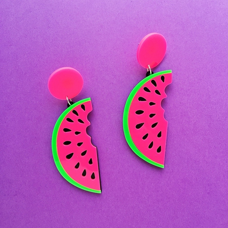 Pink Watermelon Earrings