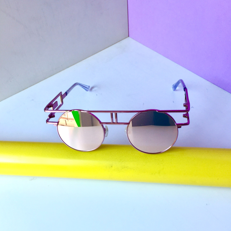 Pink Metallic 90s Sunglasses