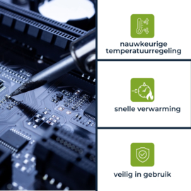VTSS220 Soldeerstation 90W met LED-display çinstelbare temperatuur 50–480 °C, geschikt voor professionals en doe-het-zelvers