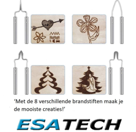 Houtbrander stiften 8st. voor o.a. ESATOOLS, PEBARO,STAR TEC, HOBBYRING