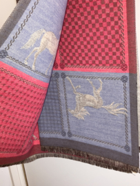 luxe, zachte en heerlijk warme sjaal - Paarden motief