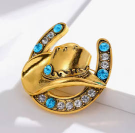 Goudkleurige Broche Westernhoed