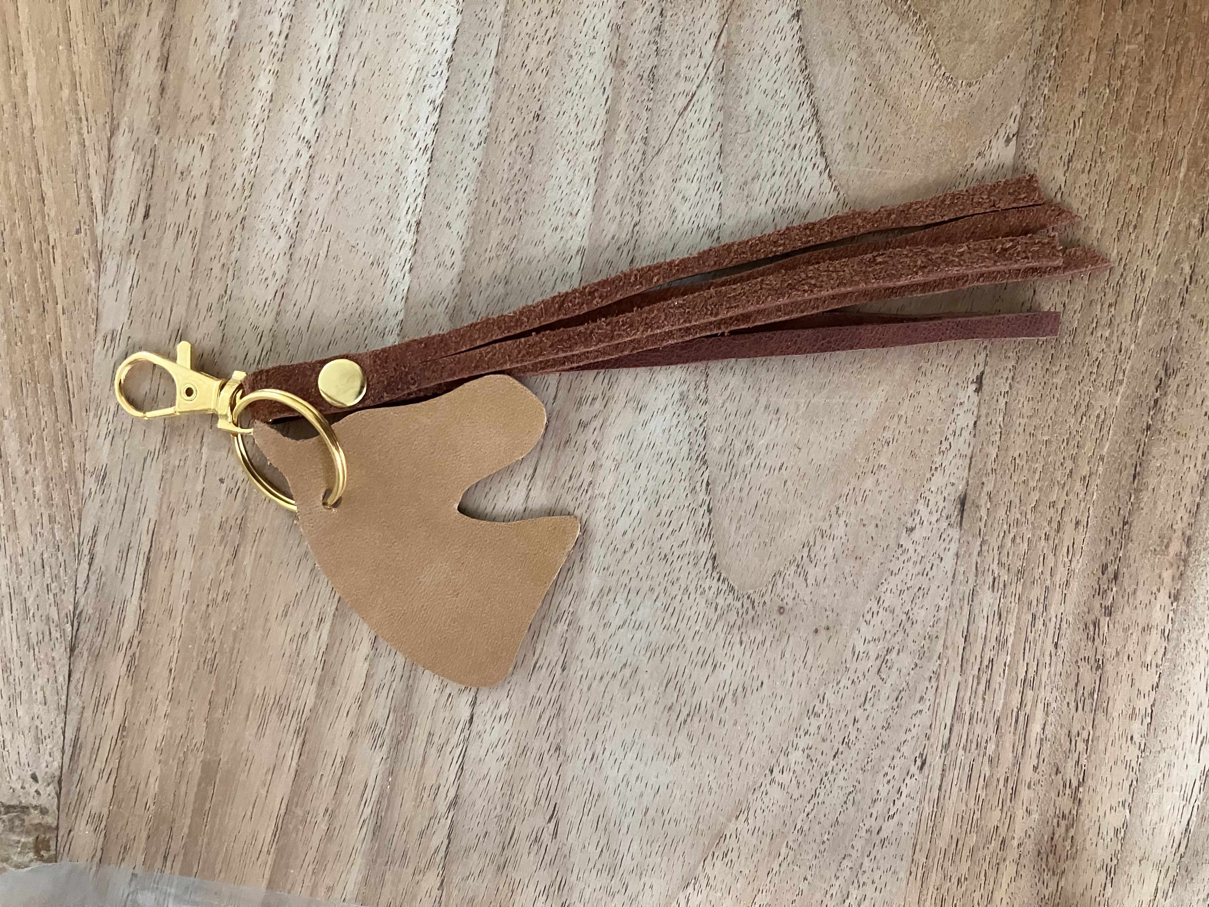 Sleutelhanger leer paardenhoofd