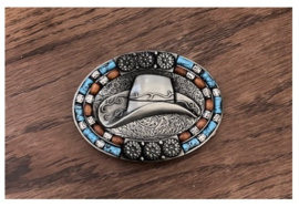 Losse buckle- zilverkleurige westernhoed