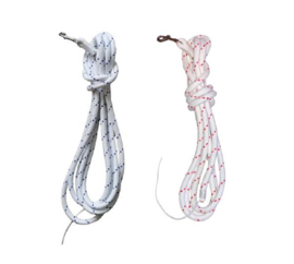 Leadrope  - 4,5m. - 12 mm. wit/rood en wit/blauw