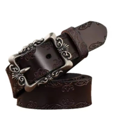 Riem - Bruin met zilverkleurige gesp