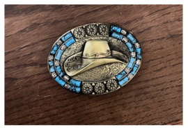 Losse buckle- goudkleurige westernhoed