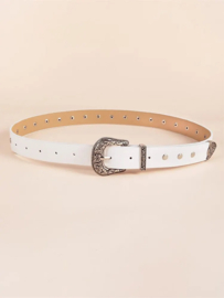 Western Riem met studs in Wit en Zwart - 100 cm