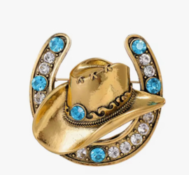Goudkleurige Broche Westernhoed