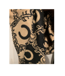 Luxe en heerlijke grote sjaal Zwart of Bruin - met hoefijzer design