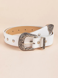 Western Riem met studs in Wit en Zwart - 100 cm