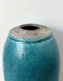 Raku vaas turquoise